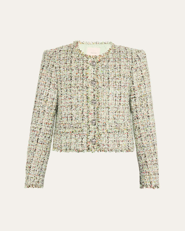 Khloe Single-Breasted Bouclé Blazer